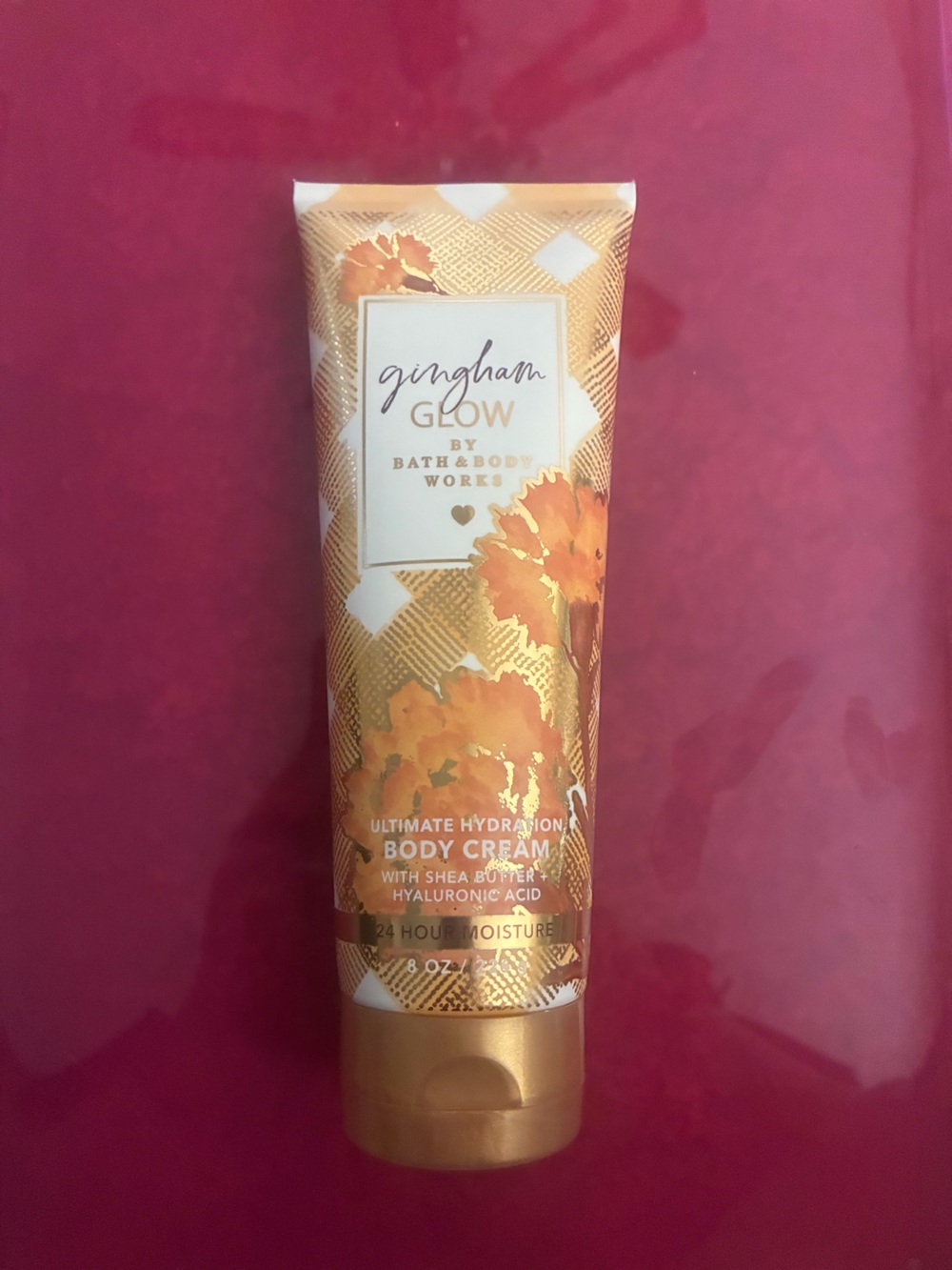 Bath & Body Works Gingham Glow Body Cream - Orange & Gold